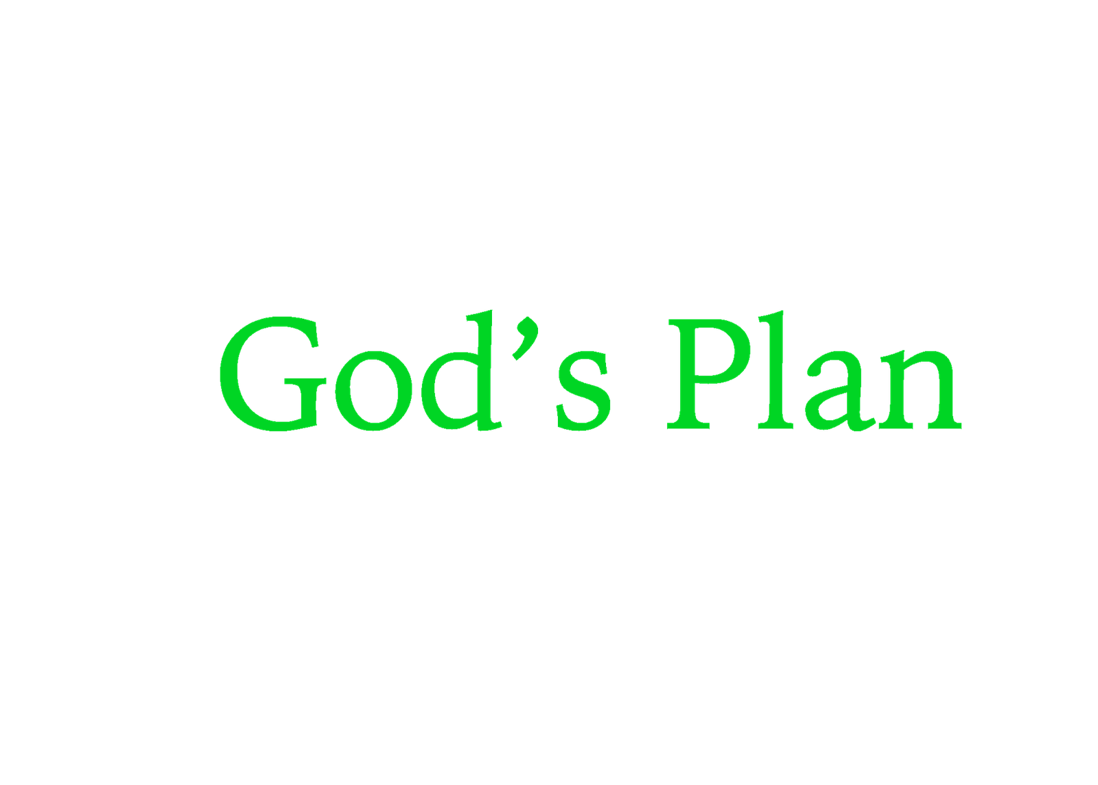 Gods Plan